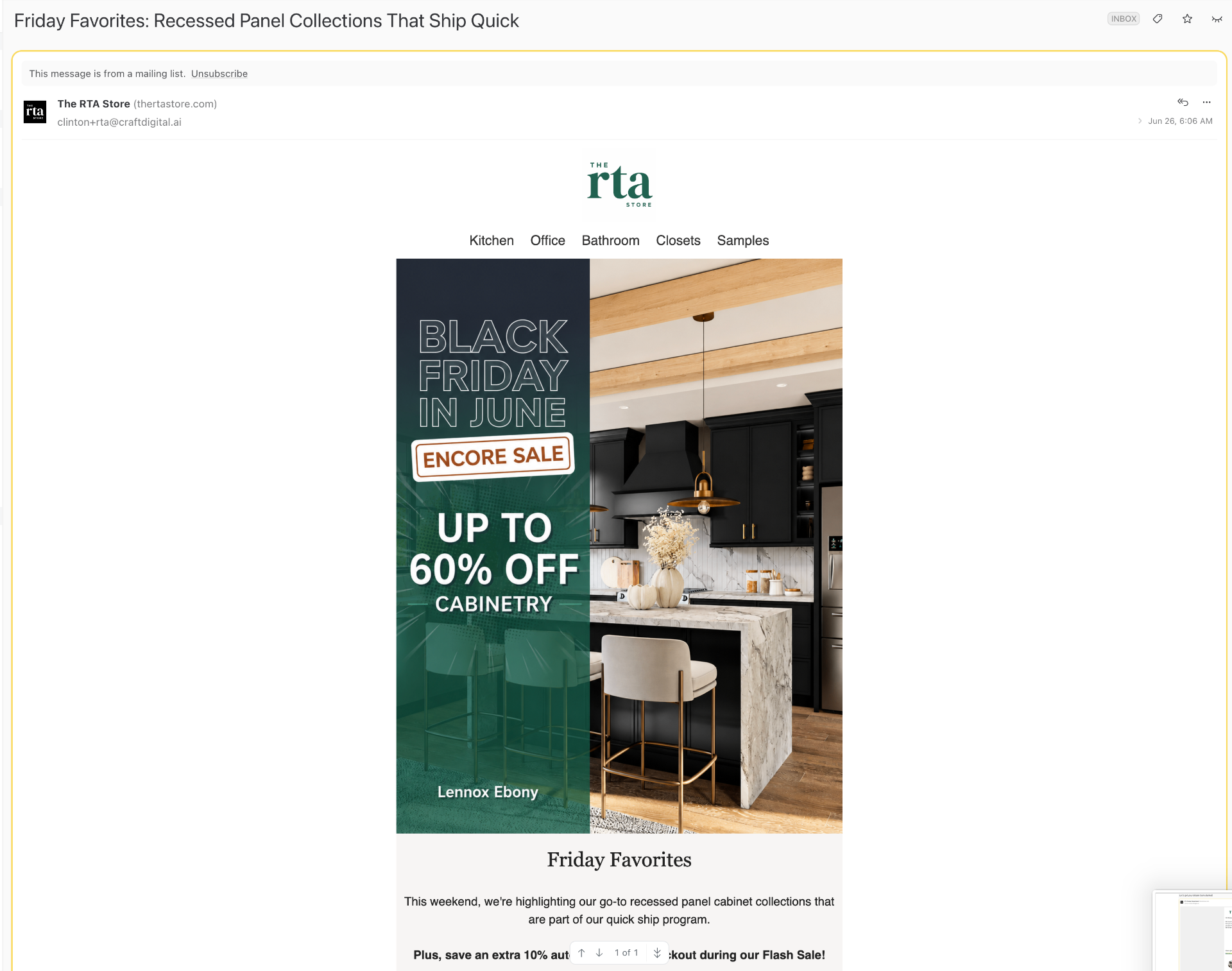 RTA Store email — Friday Favorites: Recessed Panel Collections That Ship Quick