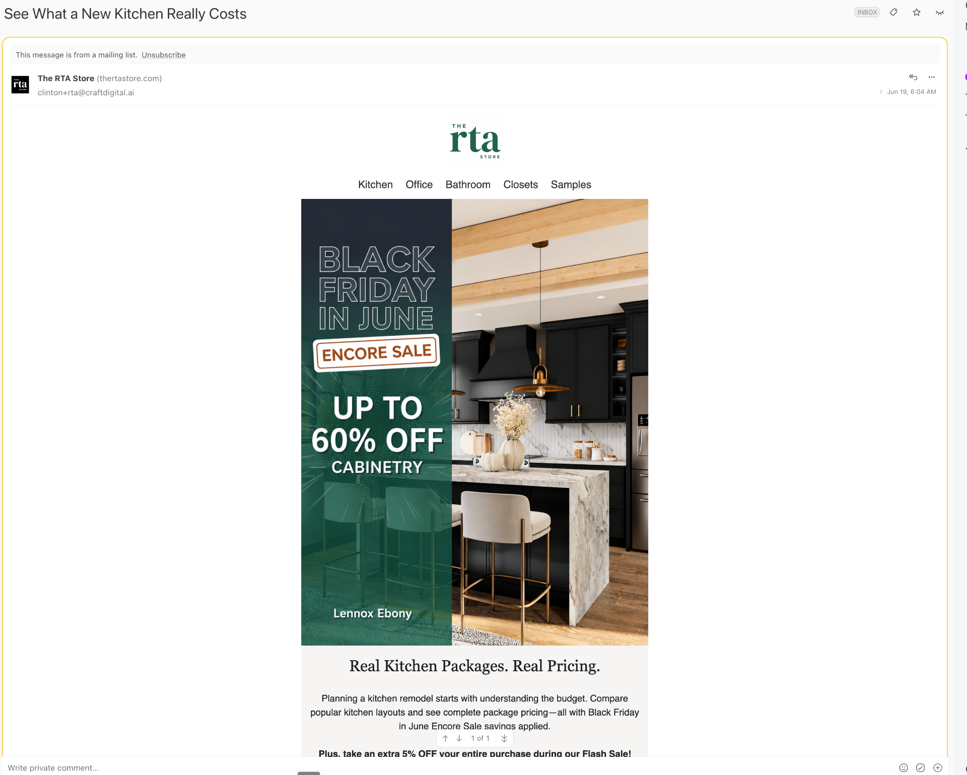 RTA Store email — See What a New Kitchen Really Costs